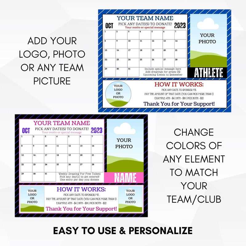 nonprofit fundraising calendar calendar raffle fundraiser template