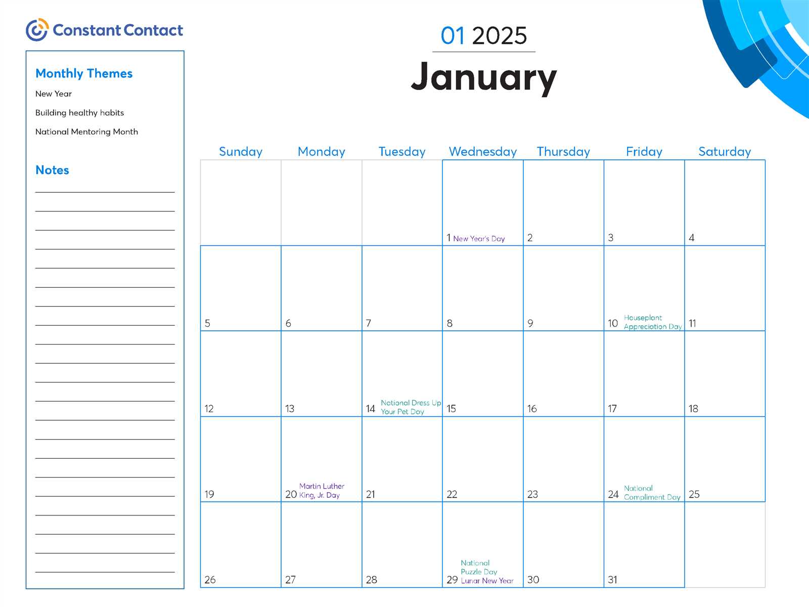 nonprofit marketing calendar template