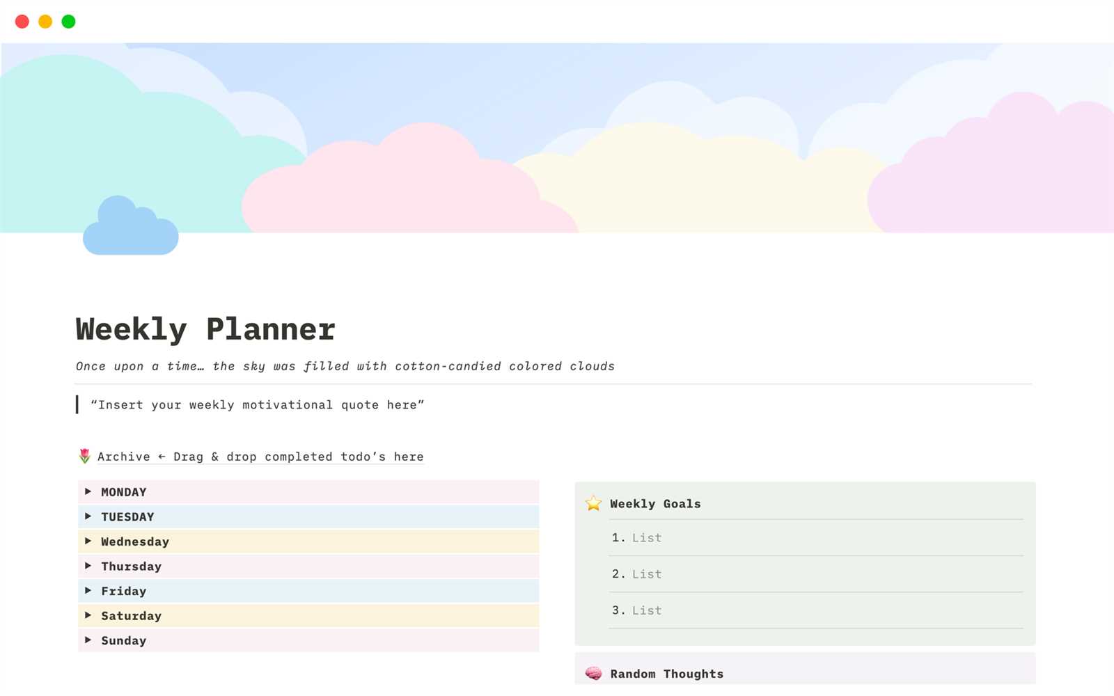 notion daily calendar template