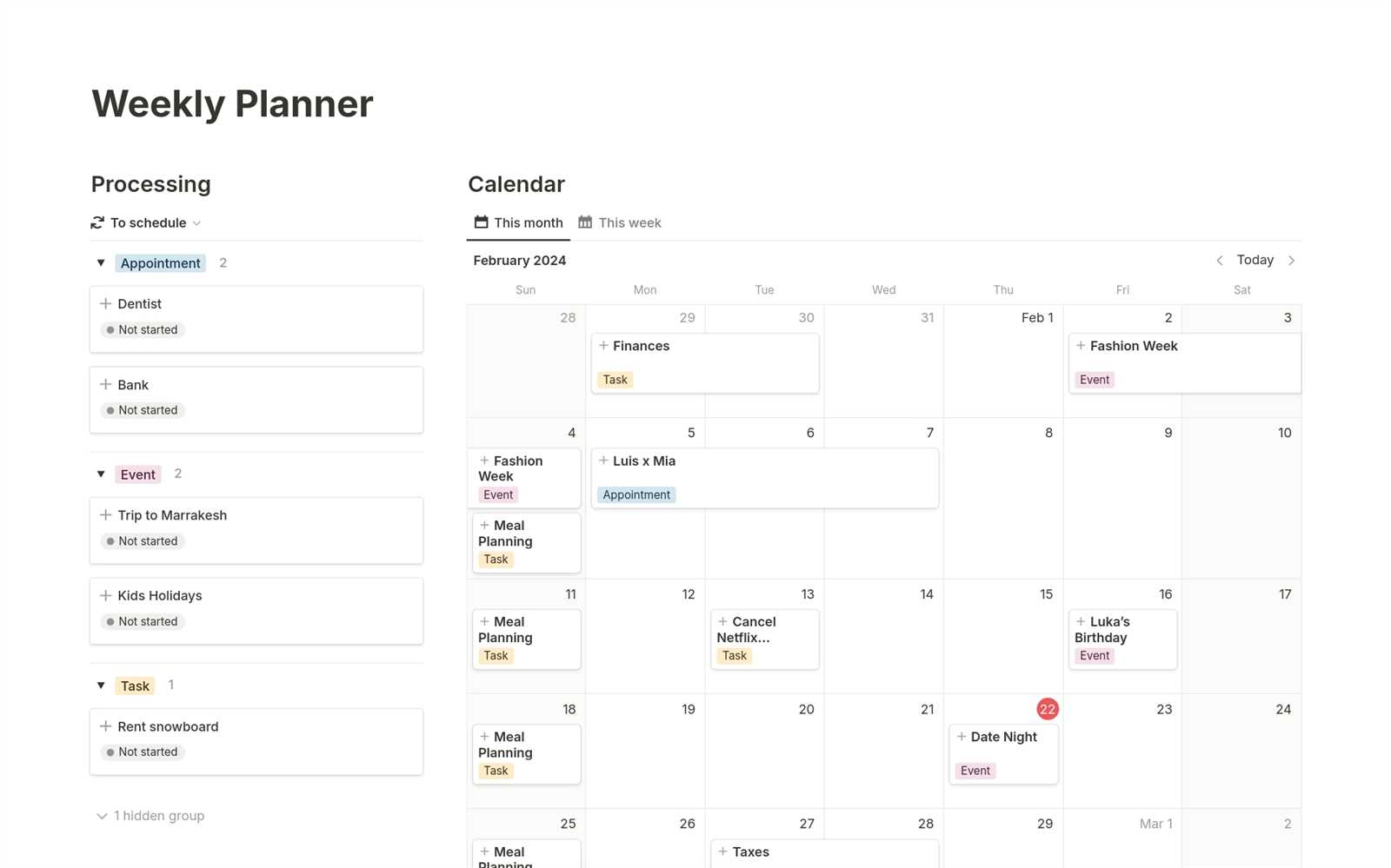 notion template calendar free