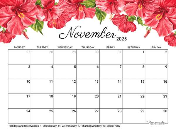 nov 2025 calendar template