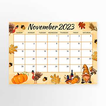 november calendar template free