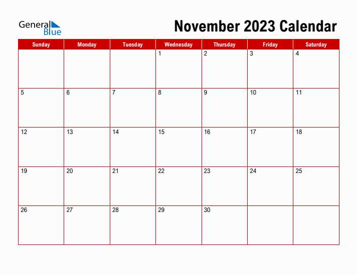 november calendar template free