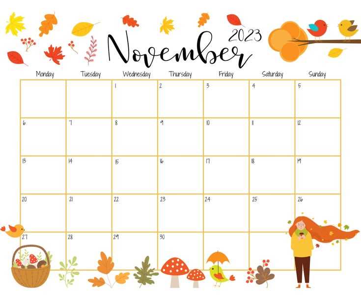 november template calendar