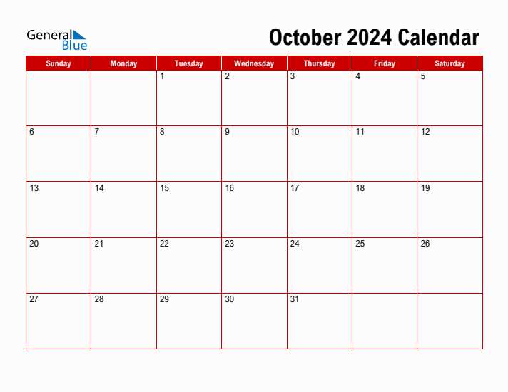 october template calendar