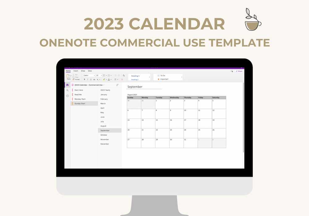 onenote calendar template download