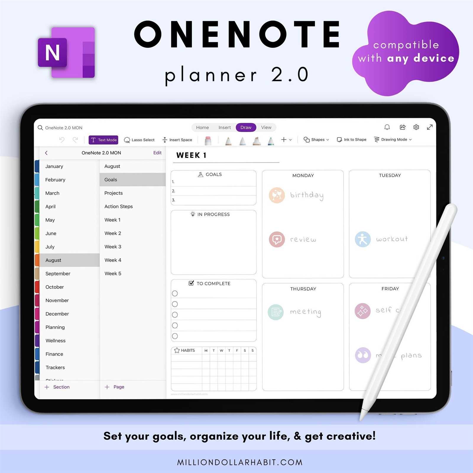 onenote calendar templates