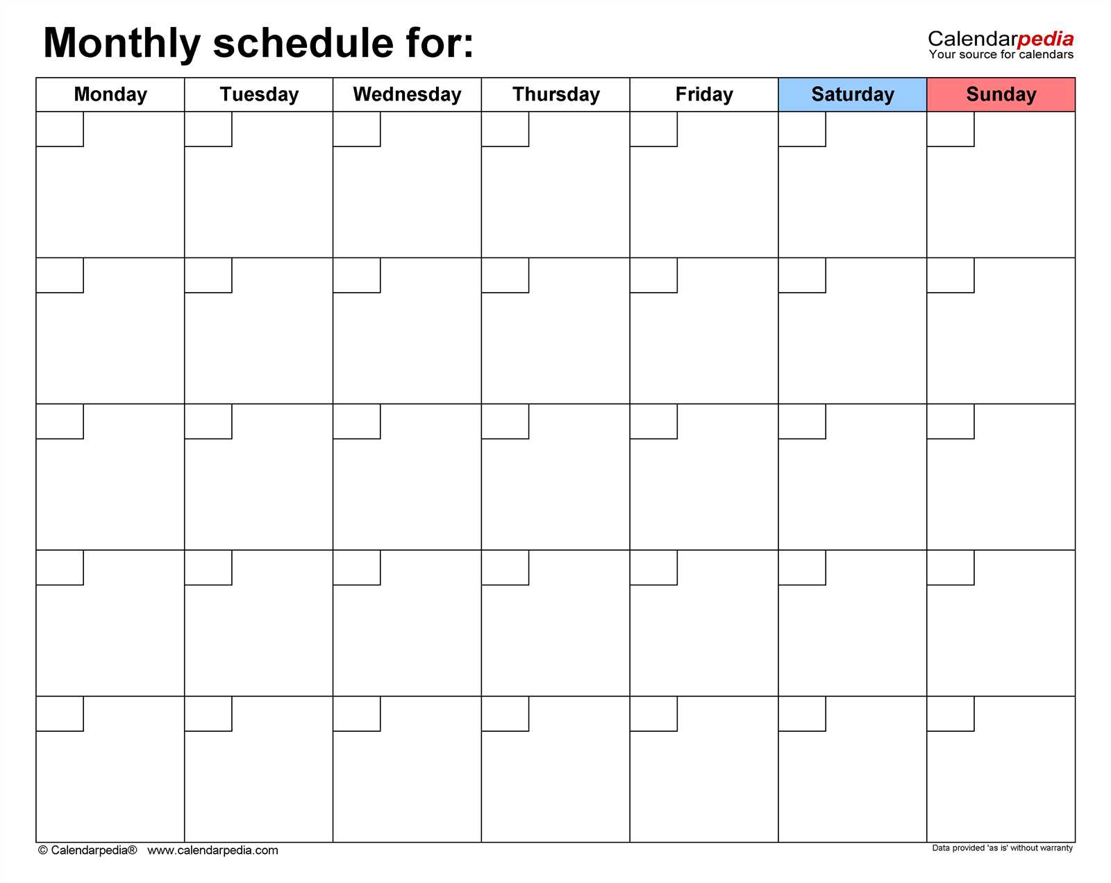 open office monthly calendar template