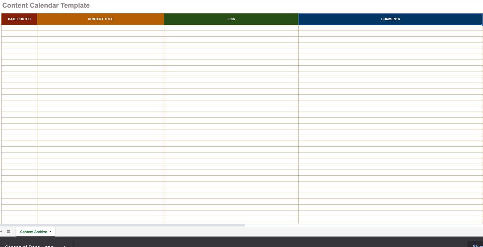 operational calendar template