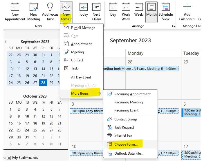 outlook calendar appointment template