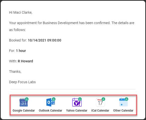 outlook calendar appointment template