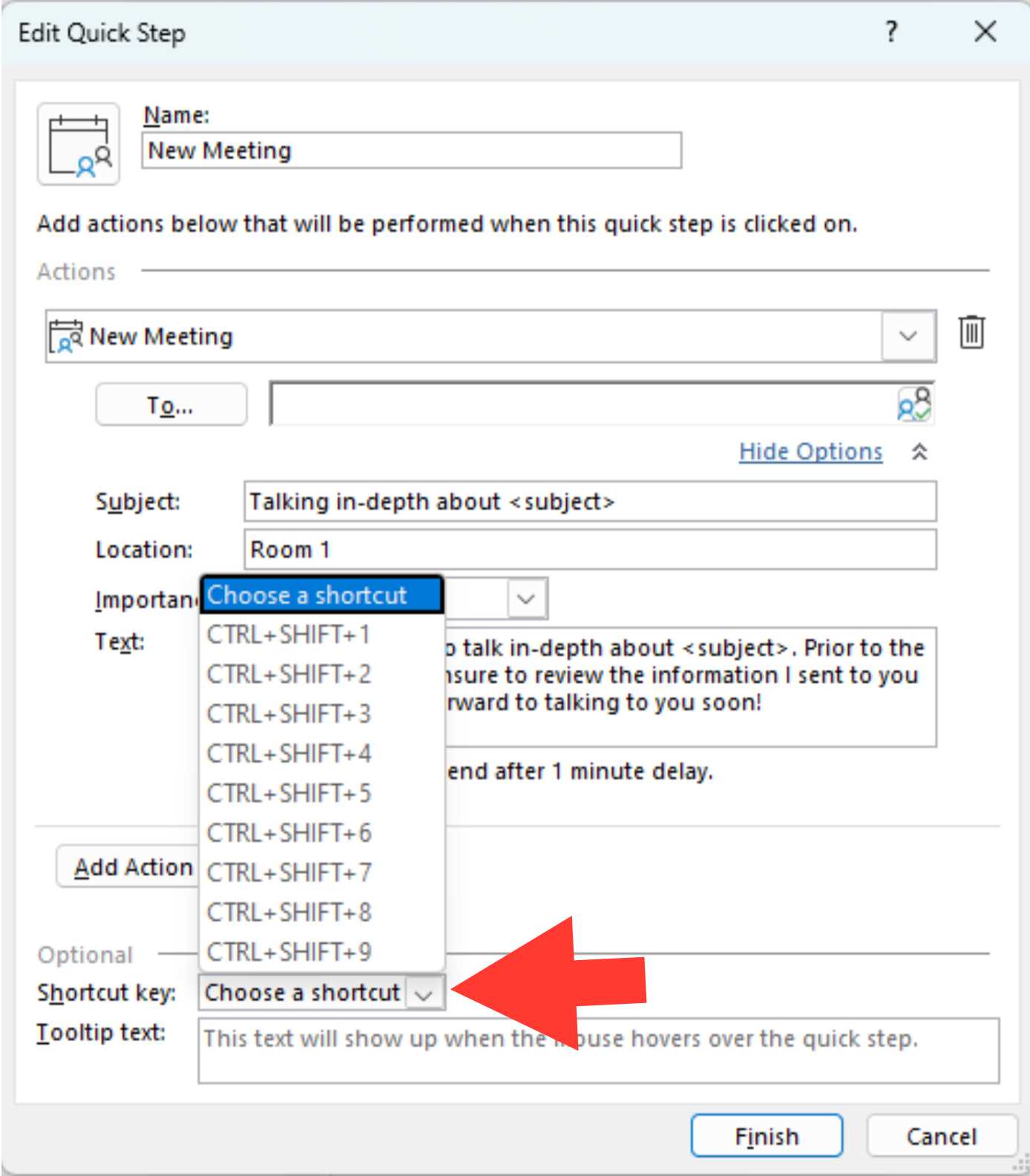 outlook calendar appointment template