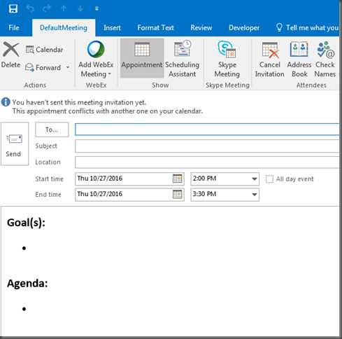 outlook calendar template