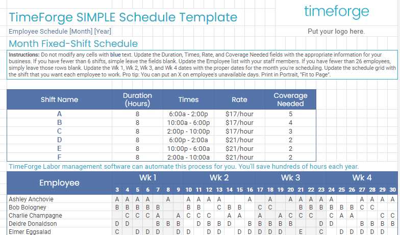 overtime calendar template