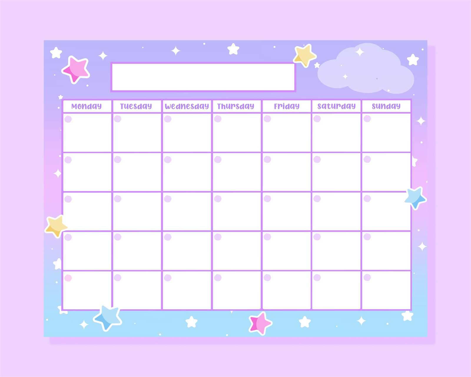 page a day calendar template