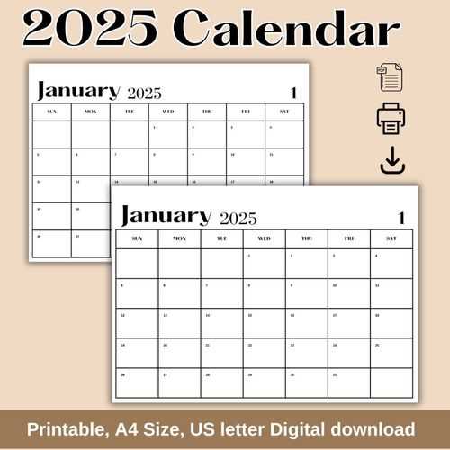 pages calendar template 2025