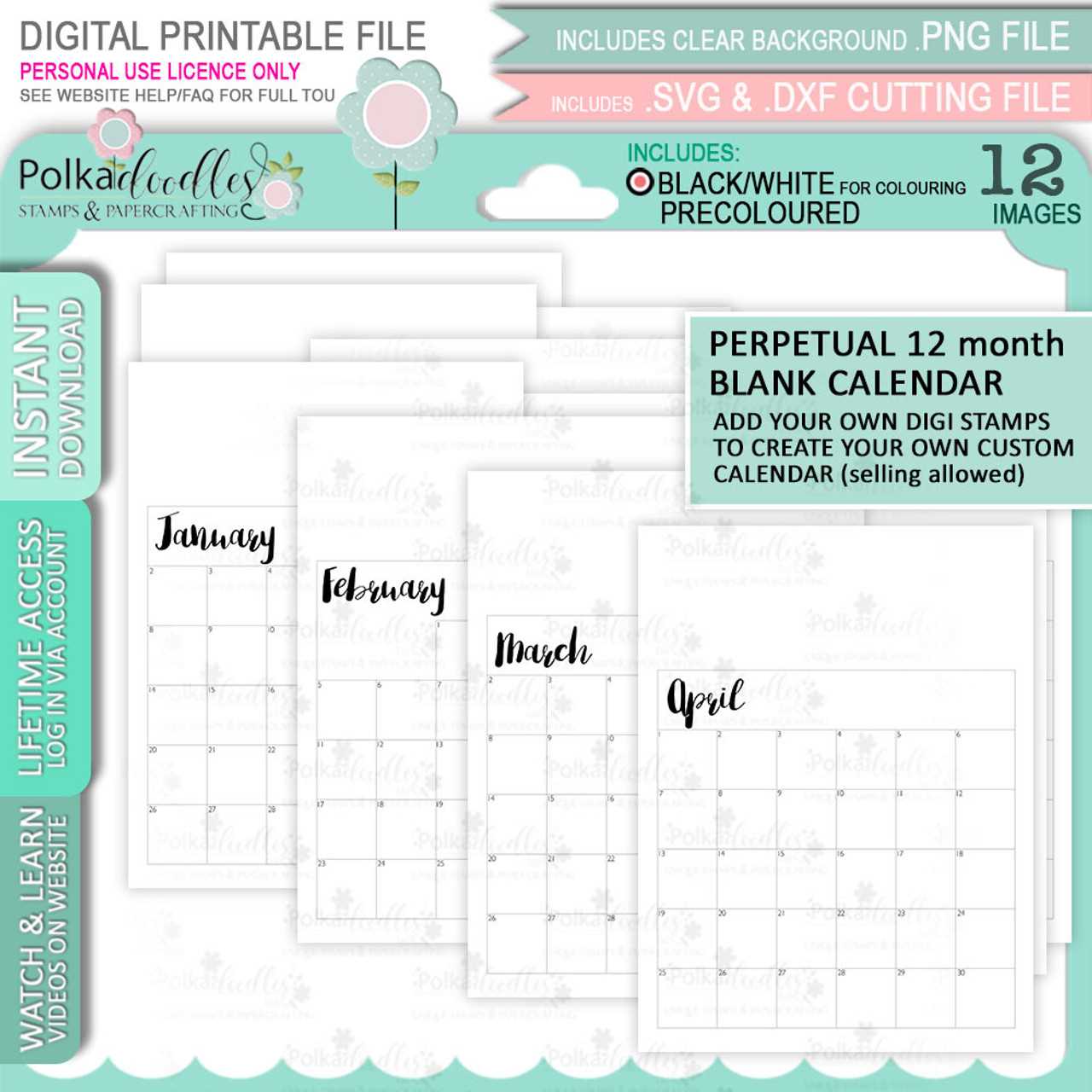 perpetual calendar template printable