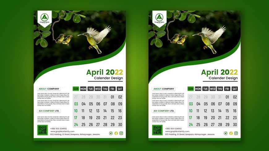 photo calendar template psd