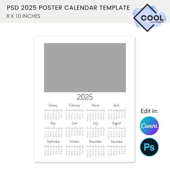 photoshop calendar template