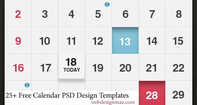 photoshop monthly calendar template