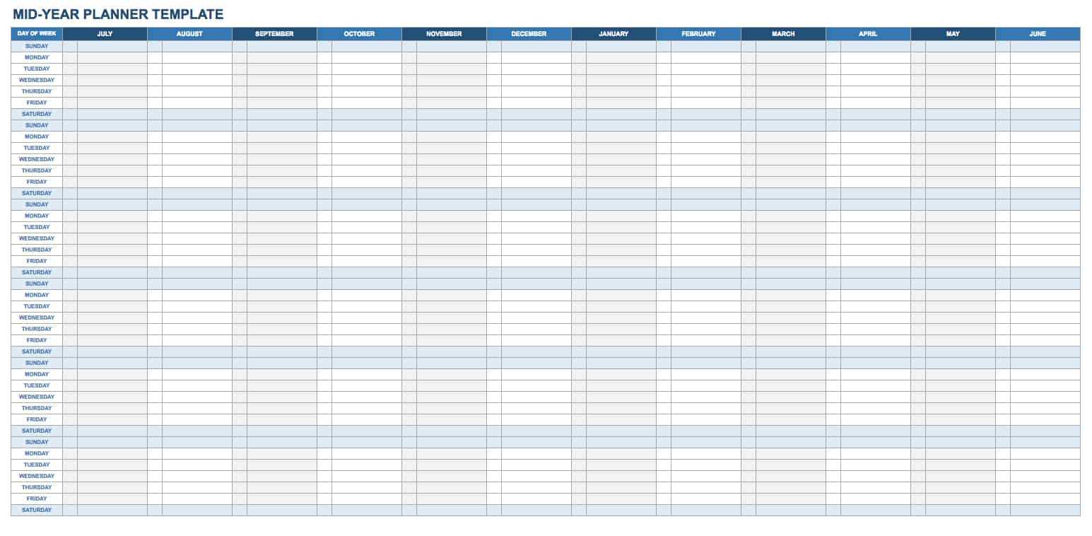 planning calendar template