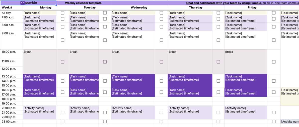 pm calendar template