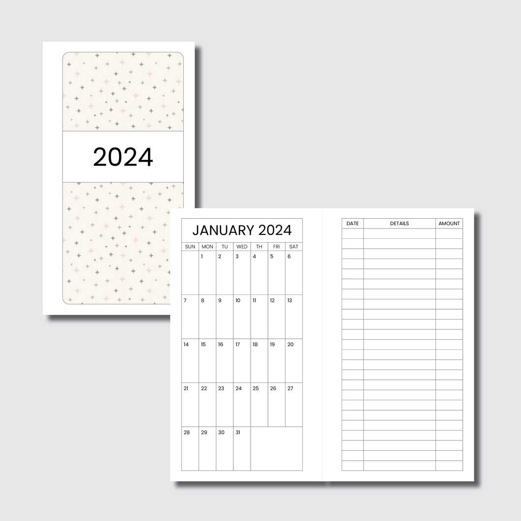 pocket size calendar template