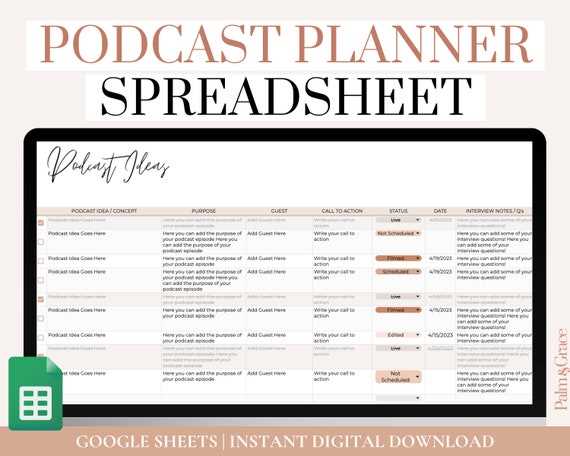 podcast editorial calendar template