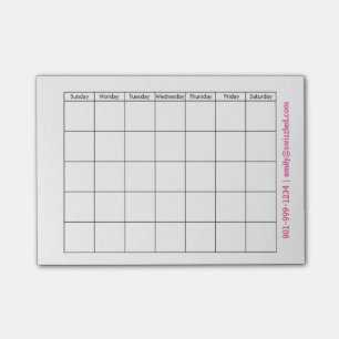 post it note calendar template