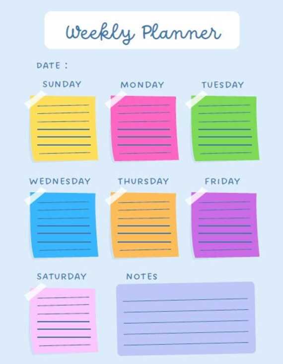 post it note calendar template