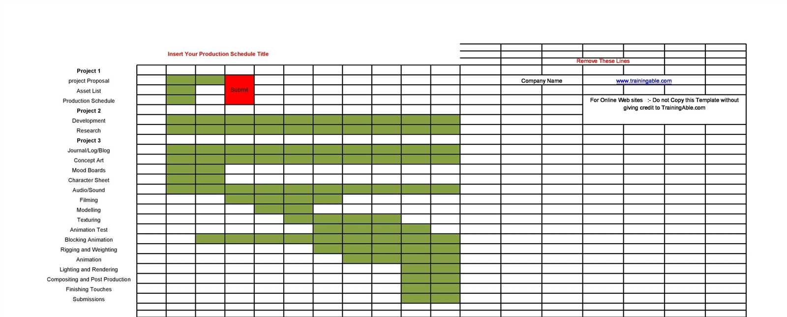 post production calendar template