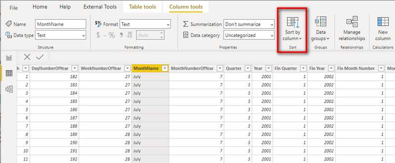 power bi calendar template