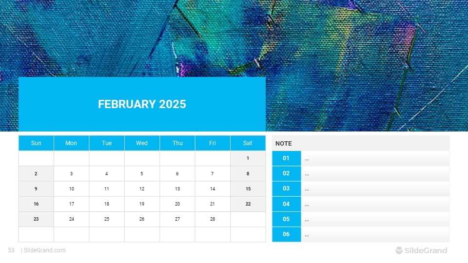 powerpoint monthly calendar template 2025