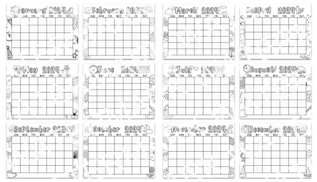 preschool blank calendar template