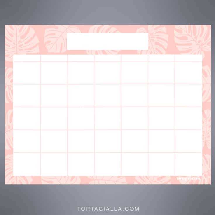 pretty monthly calendar template