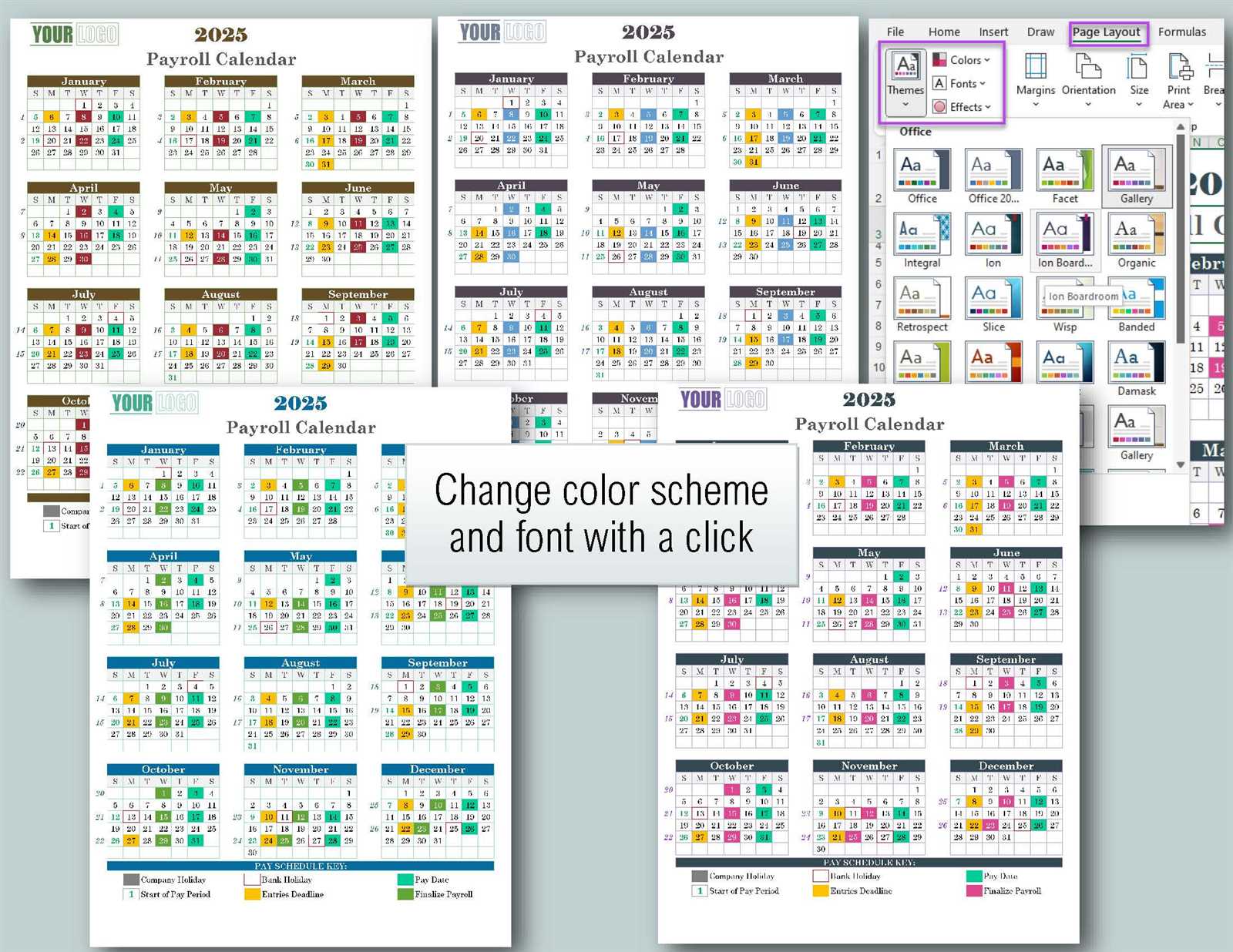 printable 2025 payroll calendar biweekly template