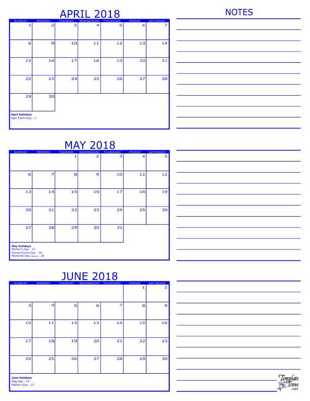 printable 3 month calendar template