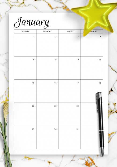 printable calendar templates monthly