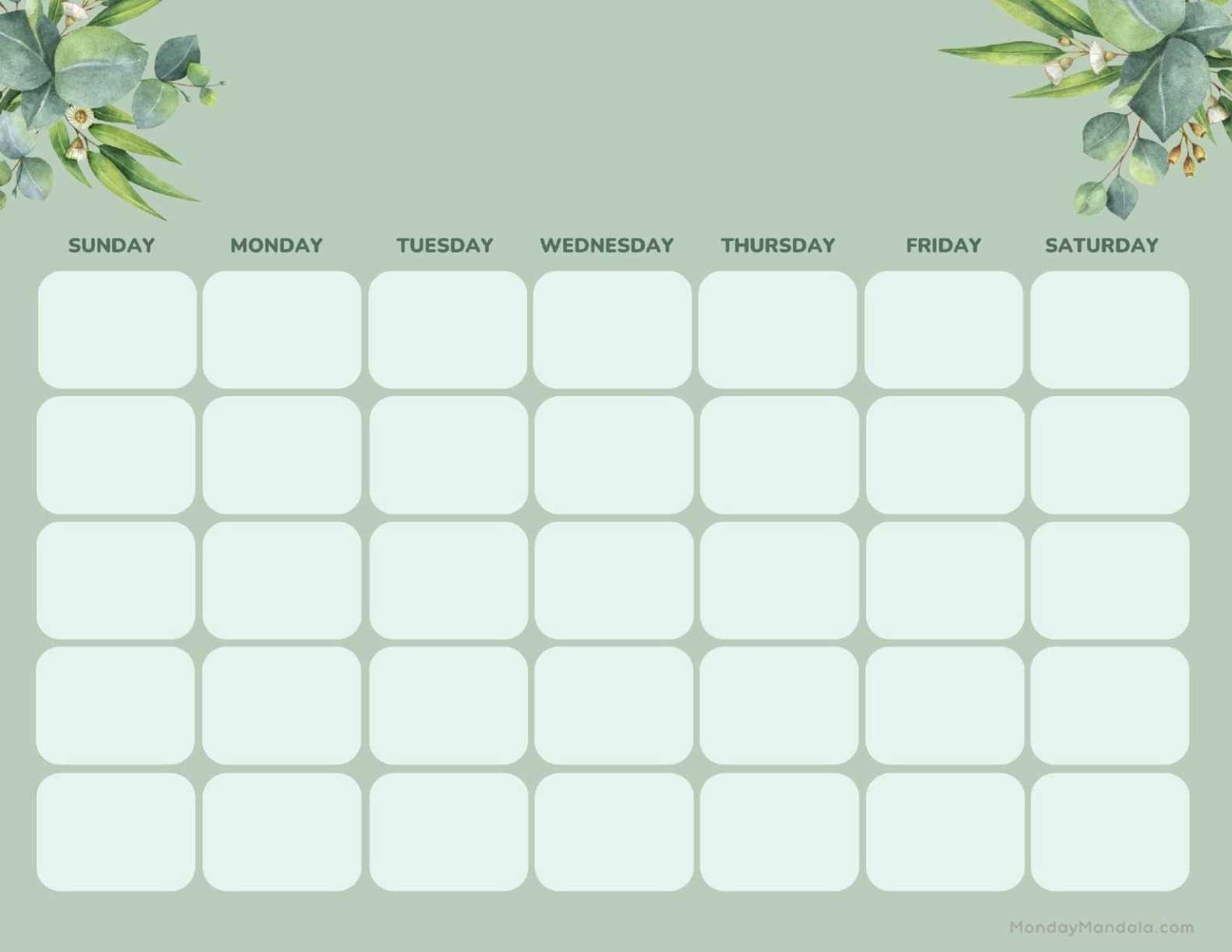 printable calendar templates