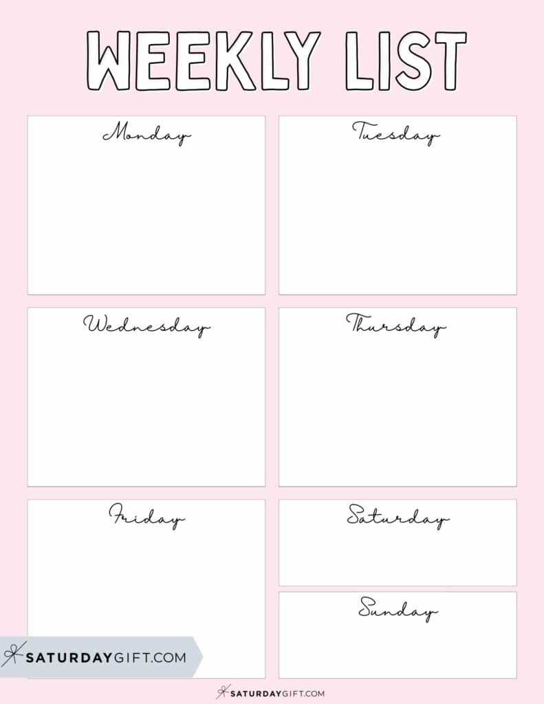 printable cute workout calendar template