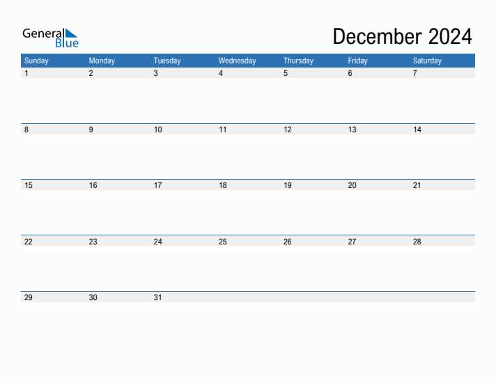 printable december calendar template