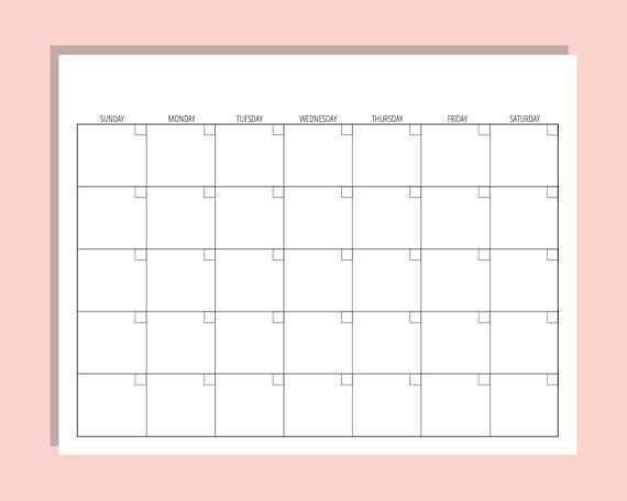 printable empty calendar template