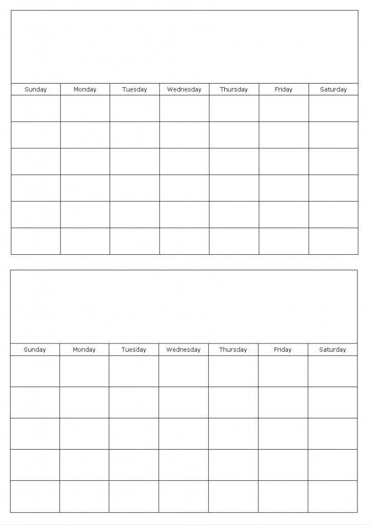 printable empty calendar template