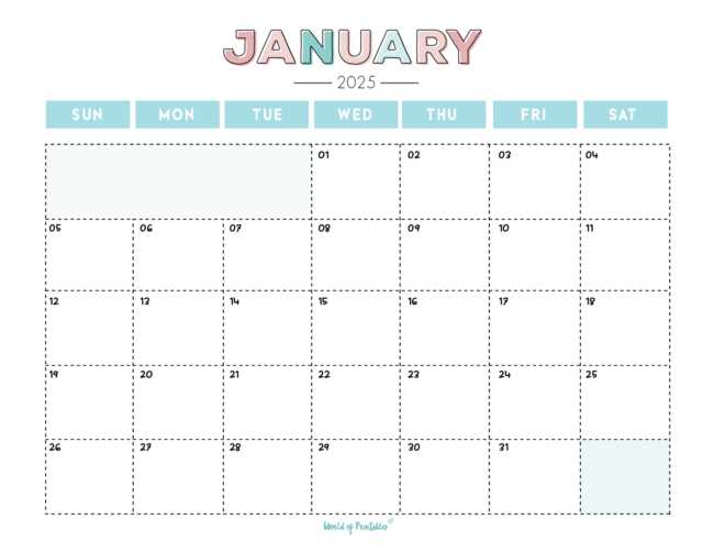 printable january 2025 calendar template