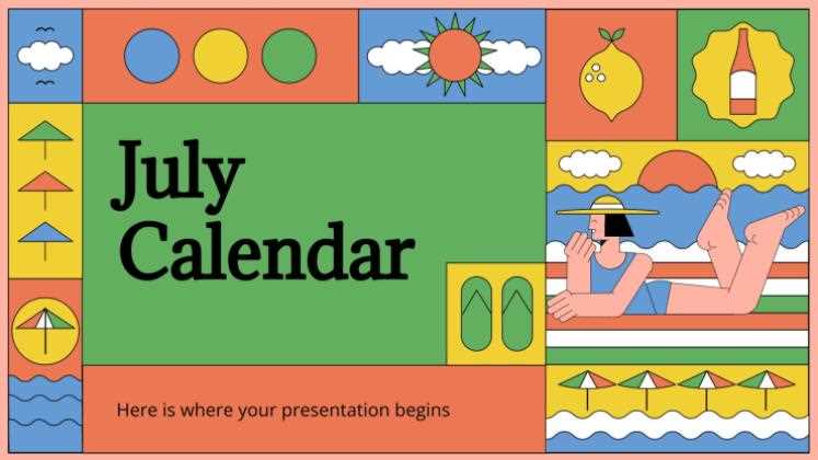 printable july calendar template