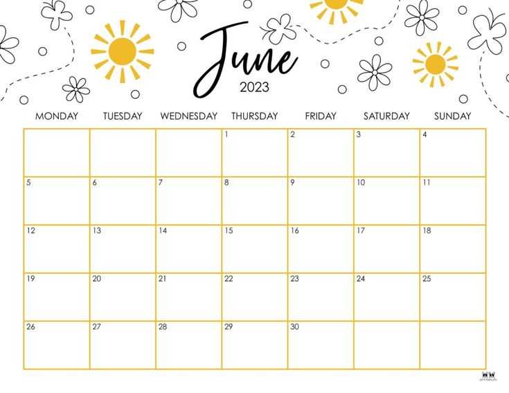 printable june calendar template