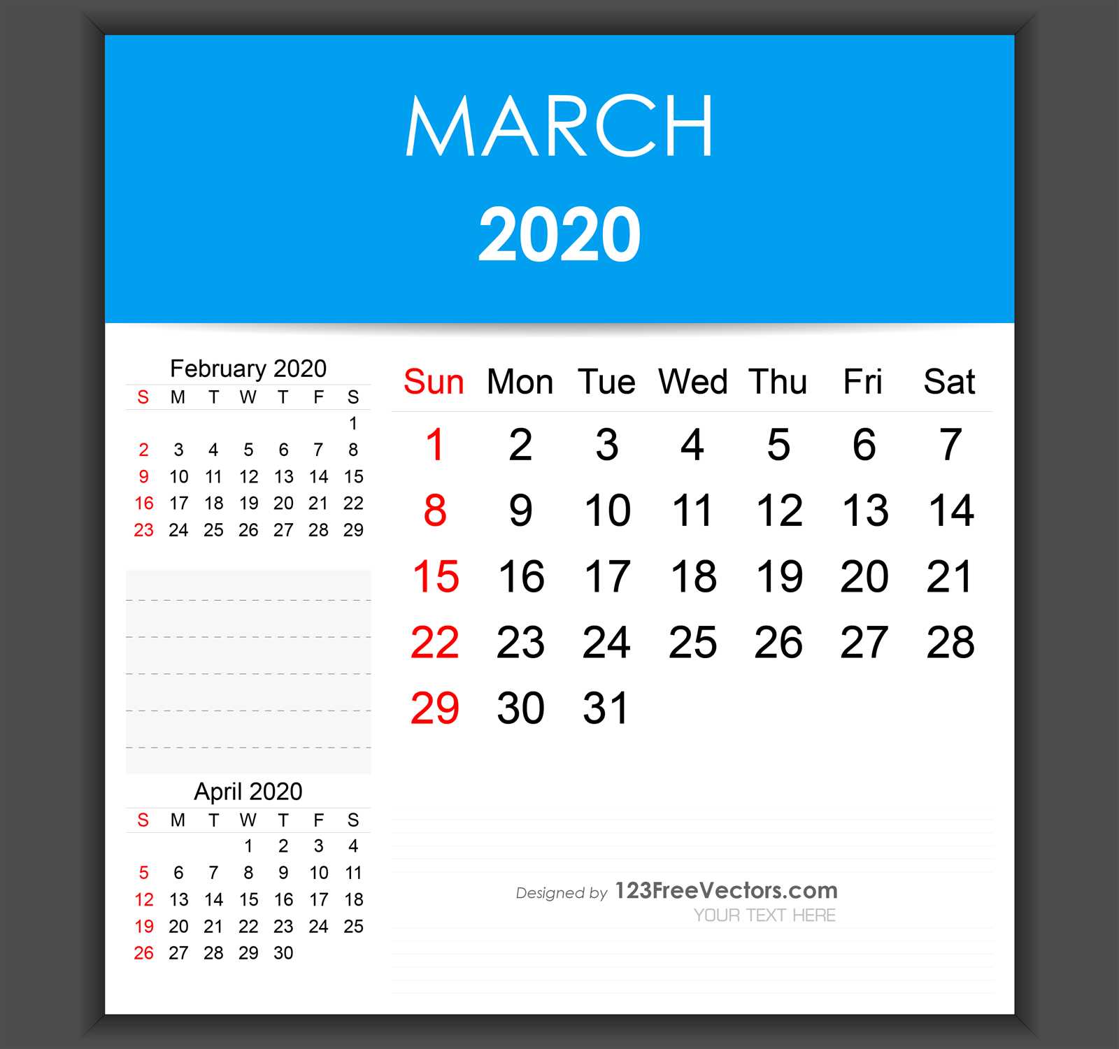 printable march calendar template