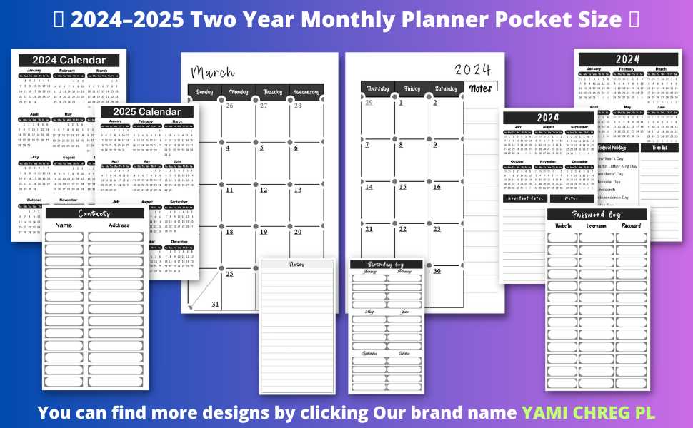 printable pocket calendar template