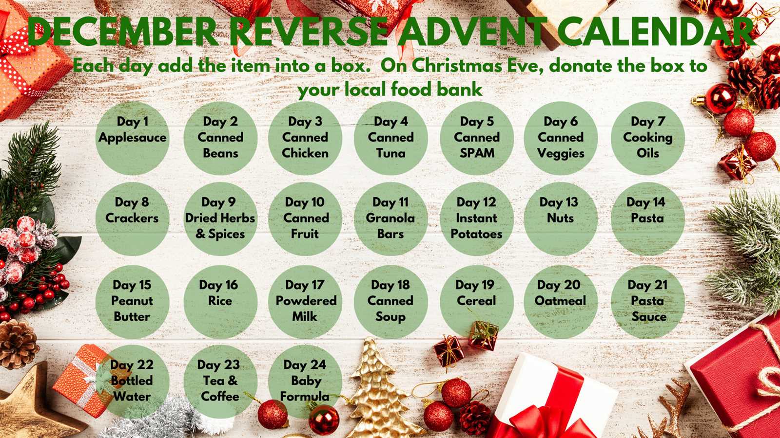 printable reverse advent calendar template