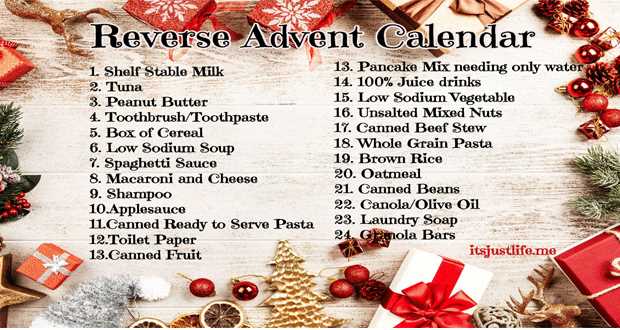 printable reverse advent calendar template